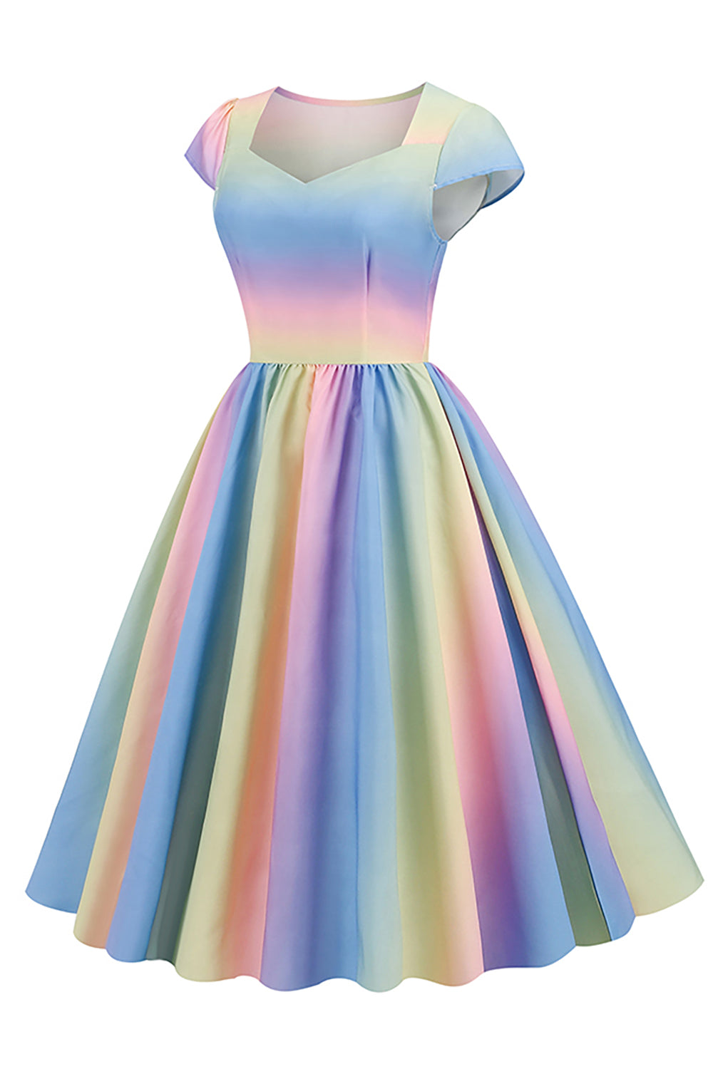 Multi Couleur Imprimée Vintage Des Années 50 Robe