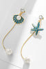 Charger l&#39;image dans la galerie, Blue Pearl Starfish Tassel Boucles d’oreilles Long Stud