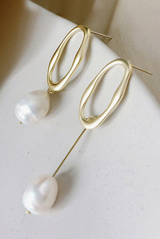 Boucles d’oreilles baroques en perles texturées naturelles