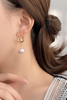 Déclaration Boucles d’oreilles à clous coulissants en perle délicate