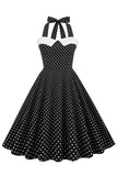 Robe Halter Polka Dots Swing années 50