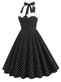 Robe Halter Polka Dots Swing années 50