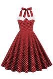 Robe Halter Polka Dots Swing années 50