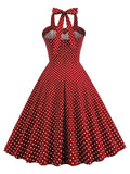 Robe Halter Polka Dots Swing années 50