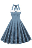 Robe Halter Polka Dots Swing années 50