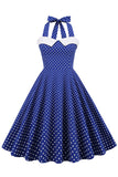 Robe Halter Polka Dots Swing années 50