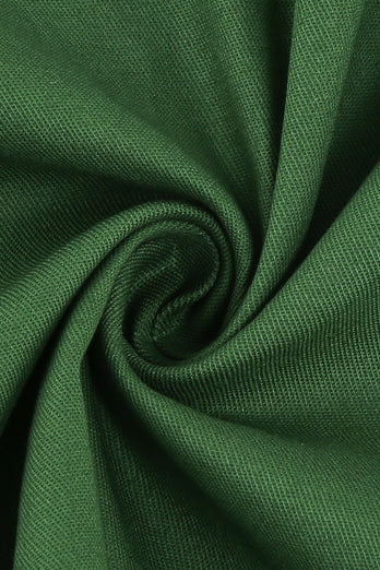 Robe Dark Green Swing des années 1950 avec nœud