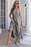 Robe d’été Bleu Plaid Boho Maxi