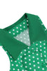 Charger l&#39;image dans la galerie, Green Lapel Neck Polka Dots Swing Robe des années 50