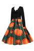Charger l&#39;image dans la galerie, Wavy V-Neck Manches Longues Imprimé Halloween Robe Rétro