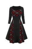 Vérifiez la robe rétro d’Halloween imprimée à la taille