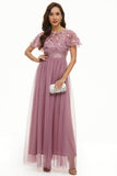 Paillettes Tulle Robe Mère de Mariée