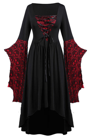 Noir Manches Longues Vintage Halloween Robe
