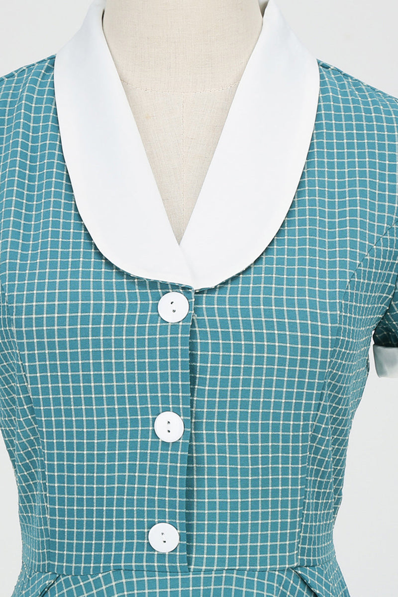 Charger l&#39;image dans la galerie, Une robe vintage Line V Neck Blush avec bouton
