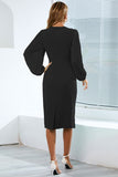 Bodycon Manches Longues Robe Décontractée avec Volants
