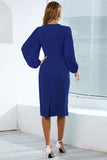 Bodycon Manches Longues Robe Décontractée avec Volants