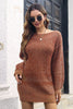 Charger l&#39;image dans la galerie, Coffee Mini Knitted Sweater Dress (La ceinture n’est pas incluse)