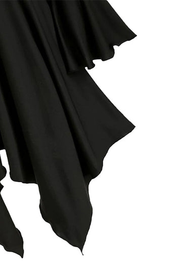 Robe d’Halloween à manches longues noire à lacets