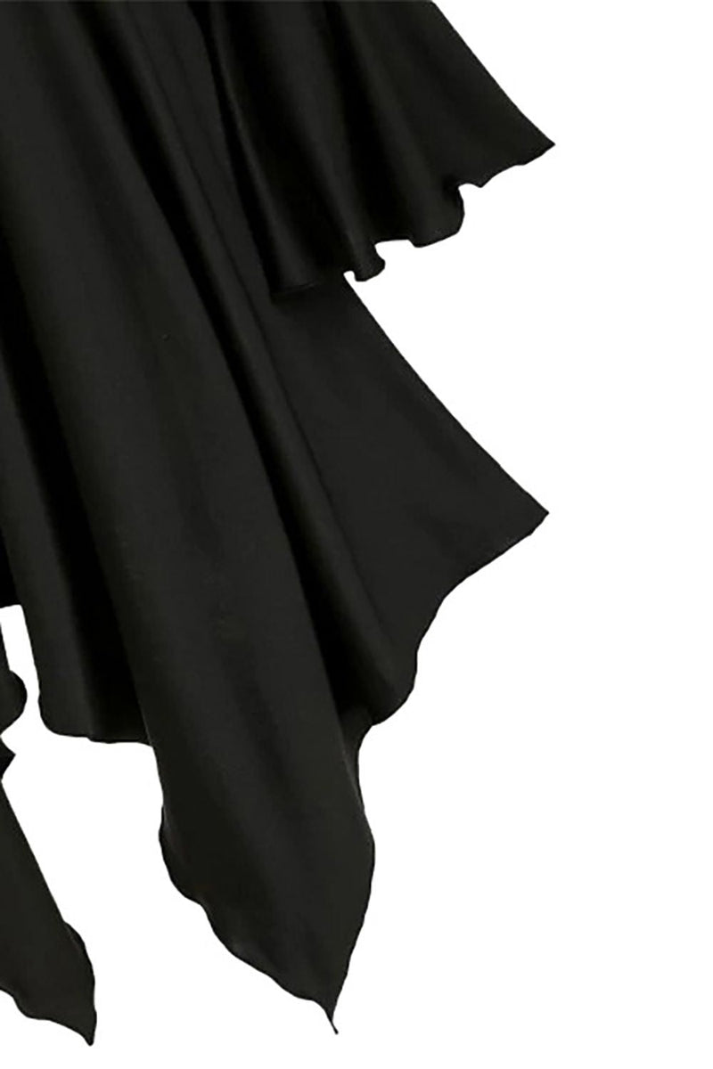 Charger l&#39;image dans la galerie, Robe d’Halloween à manches longues noire à lacets