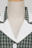 Charger l&#39;image dans la galerie, Vintage British Style Slim Fit Lapel Green Grid Robe des années 1950