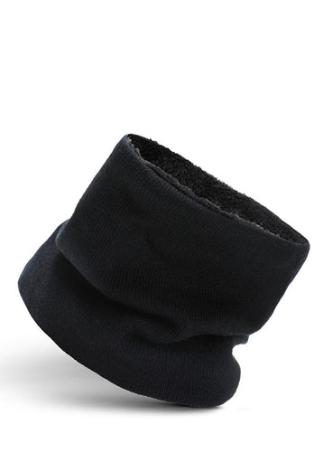 Noir 3-pièces écharpe Gants Chapeau