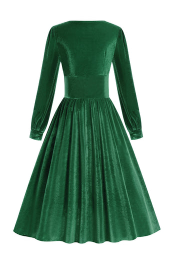 Robe vintage velours velours vert