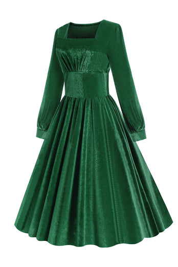 Robe vintage velours velours vert
