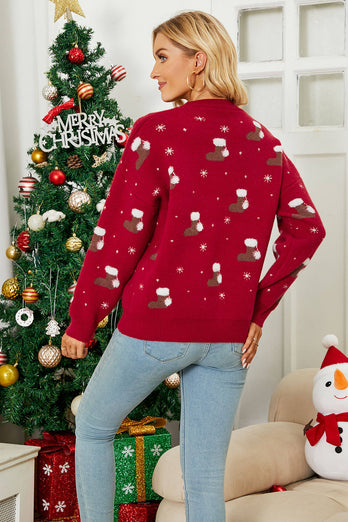 Pull Crew Neck Snowflake Christmas Sweater
