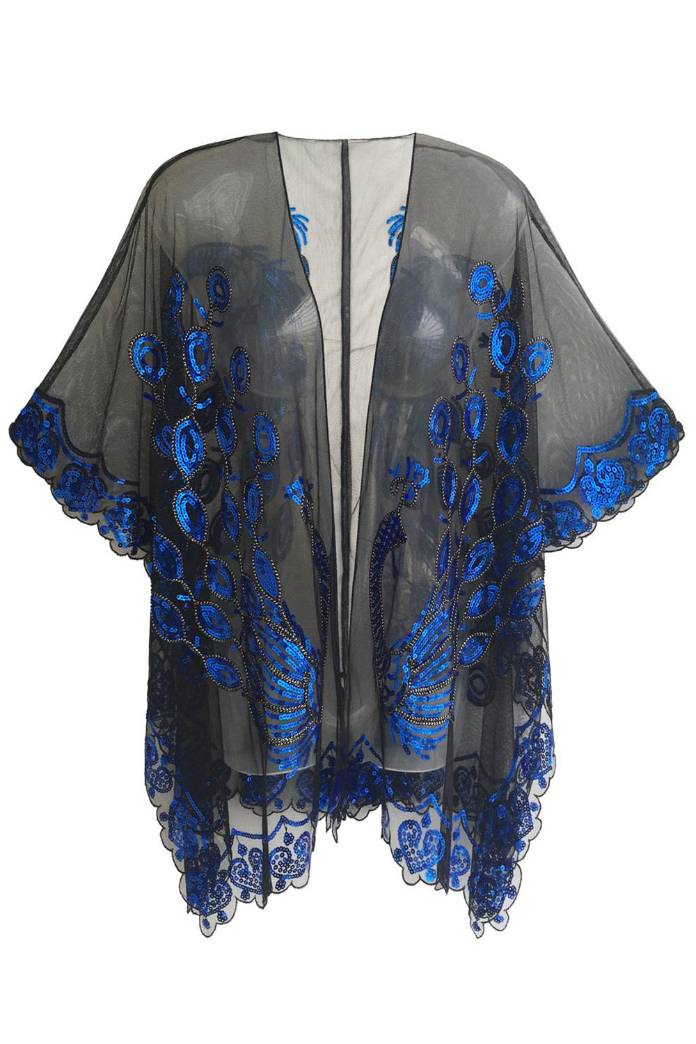 Paon à paillettes noir Cap des années 1920