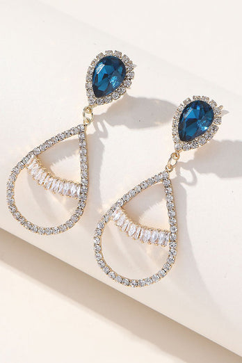 Boucles d’oreilles de bal perlées bleu royal
