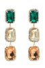 Charger l&#39;image dans la galerie, Boucles d’oreilles de fête perlées en strass vert