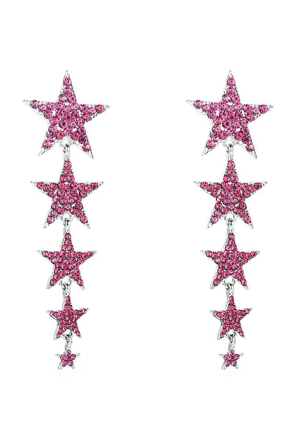 Fuchsia Five-Branches Stars Prom Boucles d’oreilles