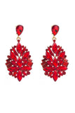 Boucles d’oreilles de bal en strass rouge