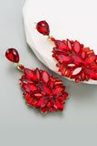 Boucles d’oreilles de bal en strass rouge