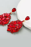 Boucles d’oreilles de bal en strass rouge