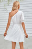 Charger l&#39;image dans la galerie, Mini robe décontractée blanche à une épaule