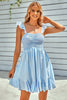 Charger l&#39;image dans la galerie, Mini robe d’été bleue à l’épaule