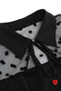 Charger l&#39;image dans la galerie, Hepburn Style Robe Vintage Noire à manches courtes