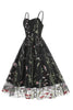 Charger l&#39;image dans la galerie, Une robe noire des années 50 avec broderie
