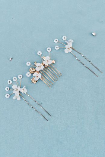 Vintage Handmade Pearl Strass Set Bride Hair Pin