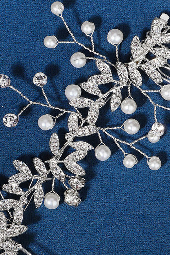Accessoires de cheveux de mariée en perles de strass faits à la main