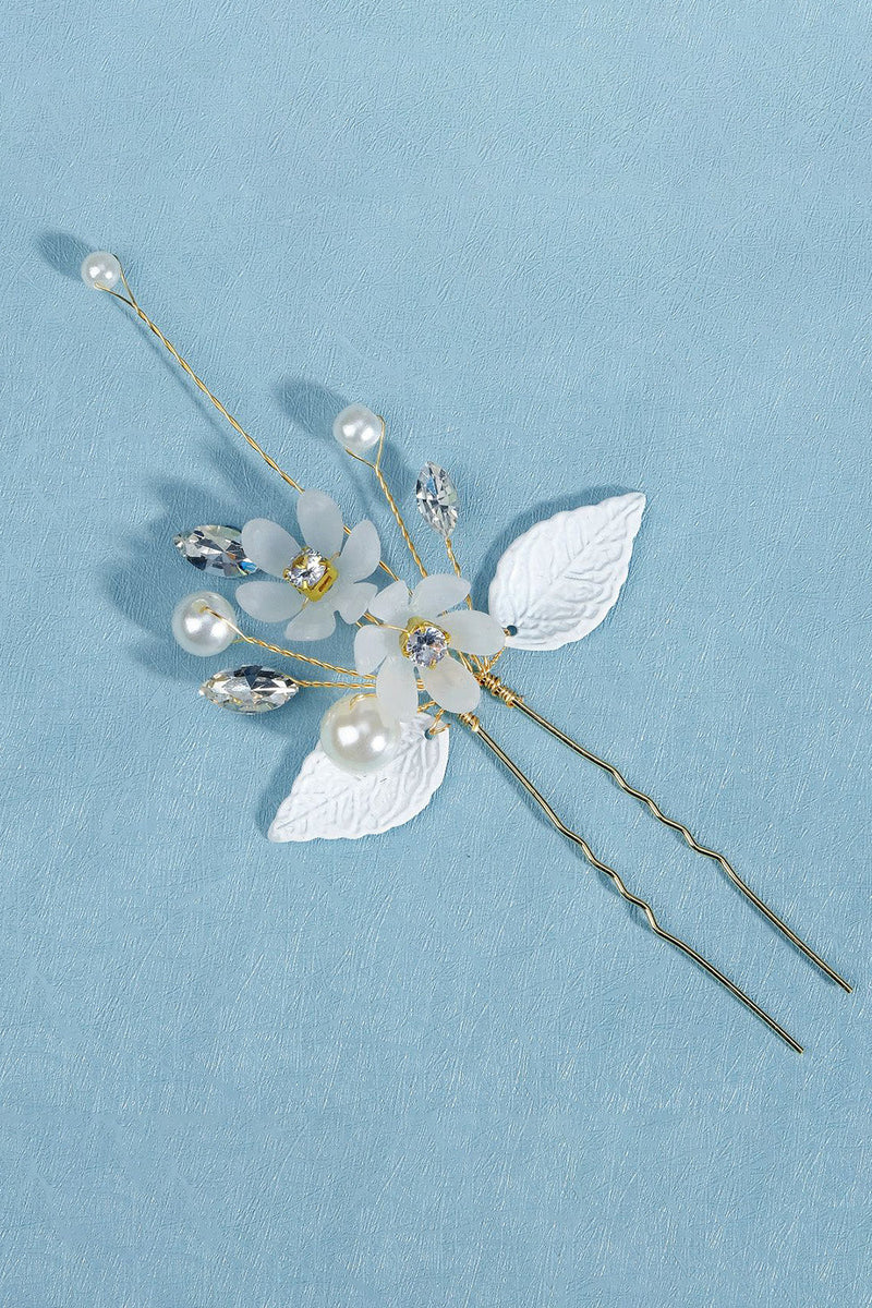Charger l&#39;image dans la galerie, Strass faits à la main Pearl Flower Bridal Hair Accessoires