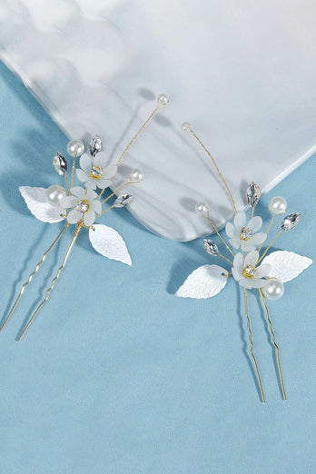 Strass faits à la main Pearl Flower Bridal Hair Accessoires