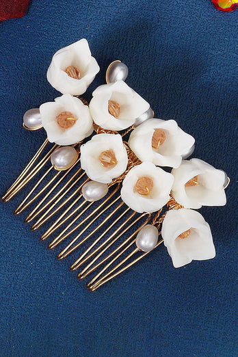Coiffe florale en résine perle faite à la main
