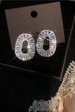 Boucles d’oreilles ovales simples en strass