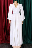 Robe d’invité de mariage longue plissée bleu ciel