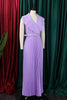 Charger l&#39;image dans la galerie, Plus Taille Purple Plissée Robe d’invité de mariage longue