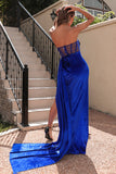Robe de bal corset corset noire avec fente