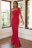 Robe de bal à épaule rouge