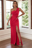 Robe de bal à épaule rouge